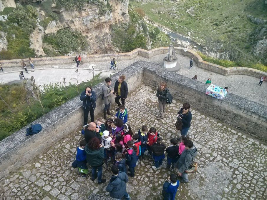 Bembo Davies teaches a local school group the unMonastery&rsquo;s &ldquo;Morning Practice&rdquo; ritual on the balcony of the building.&nbsp;(Photo: Ben Vickers)