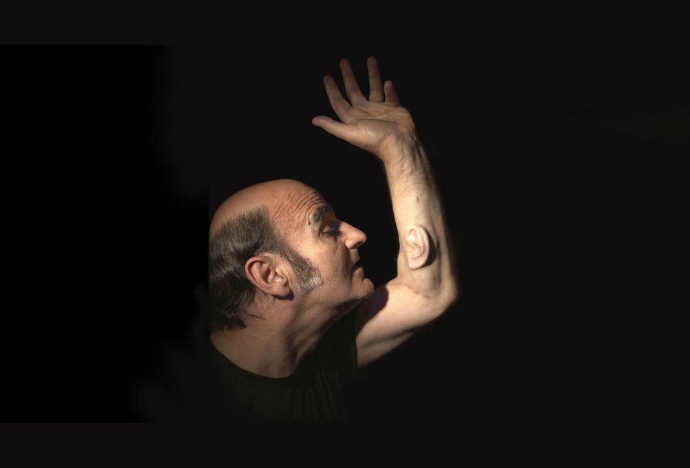 Stelarc&rsquo;s best known meat-machine experiment was his 2007 surgical attachment of a cell-cultivated human ear onto his forearm. (Photo: Nina Sellars)
