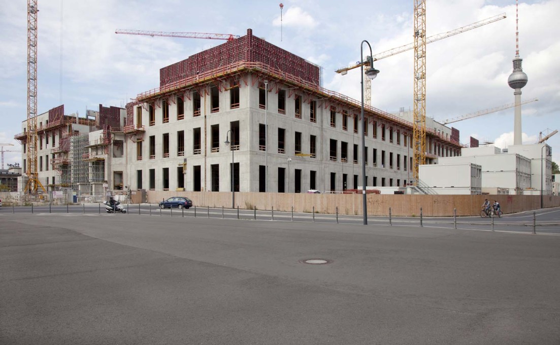 Framing the new Stadtschloss, 2014.