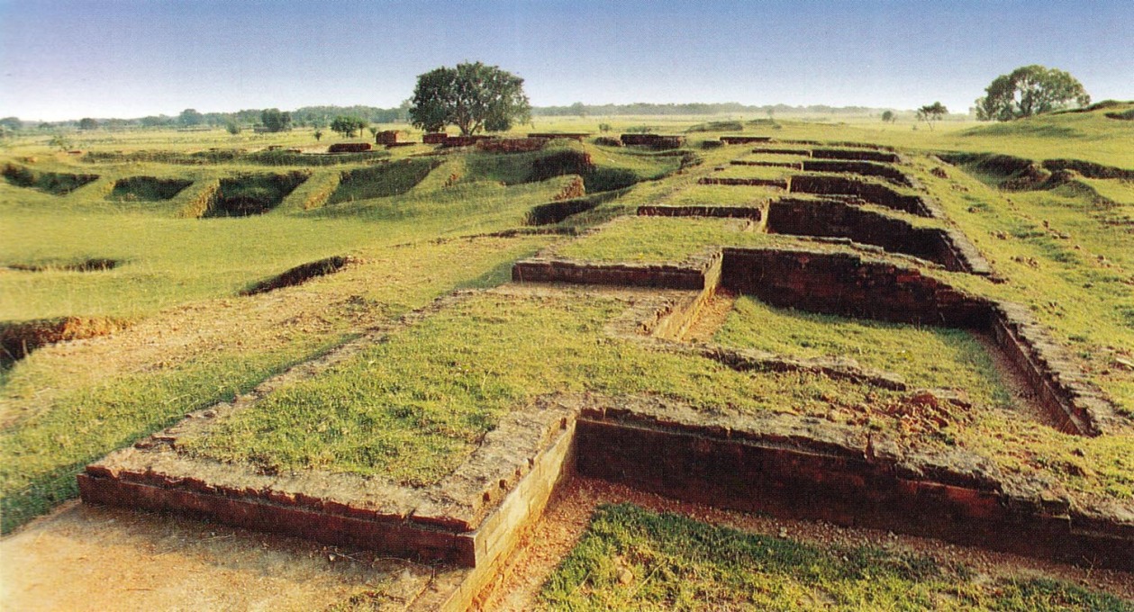 The remains of Vasu Monastery at Bogra, dating from the 8th Century, found 65 km from the site of the Friendship Centre, and typical of the Buddhist ruins that inspired it. (Photo: Chetana)