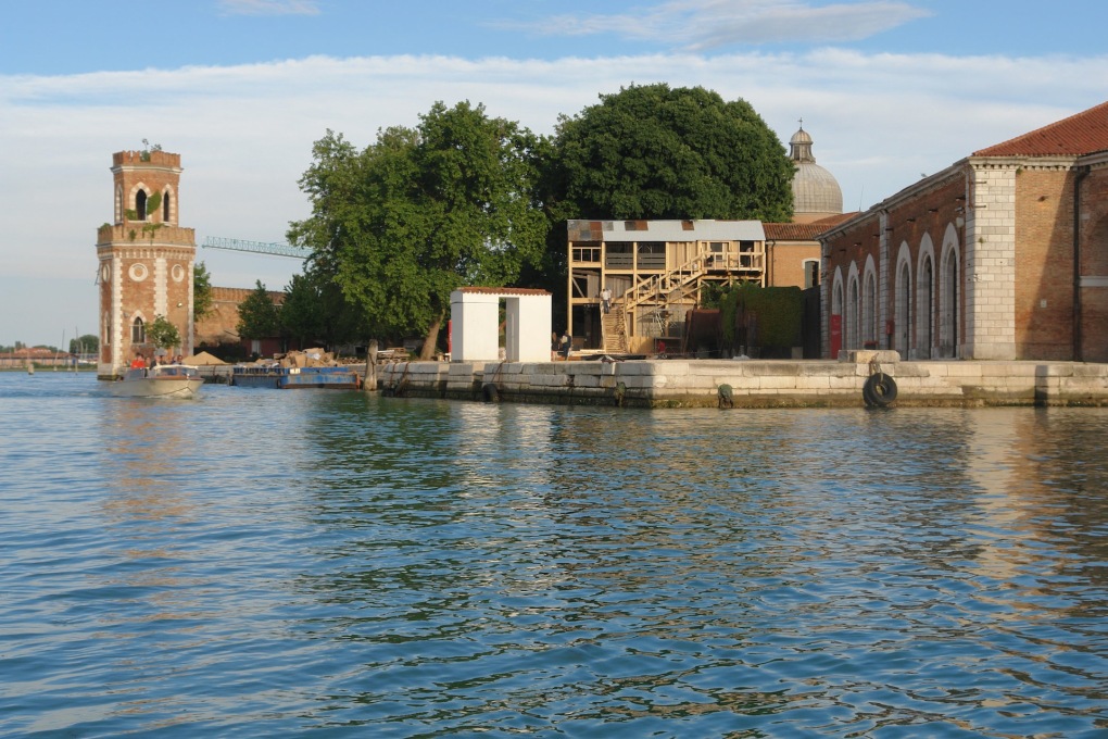 Georgia's "Kamikaze" pavilion is a ramshackle two-story structure attached to an old Arsenale building. (Photo &copy; Gio Sumbadze)