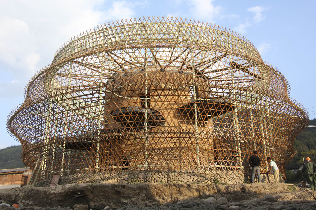 Heringer&rsquo;s project demonstrates the extraordinary qualities of bamboo in construction...(Photo: October 2015)