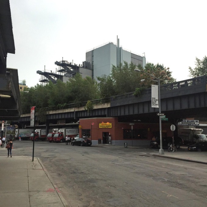 From the north side, at street level, one can see the Museum like a giant container looming up behind the High Line&rsquo;s greenery, its balconies overlooking the city.