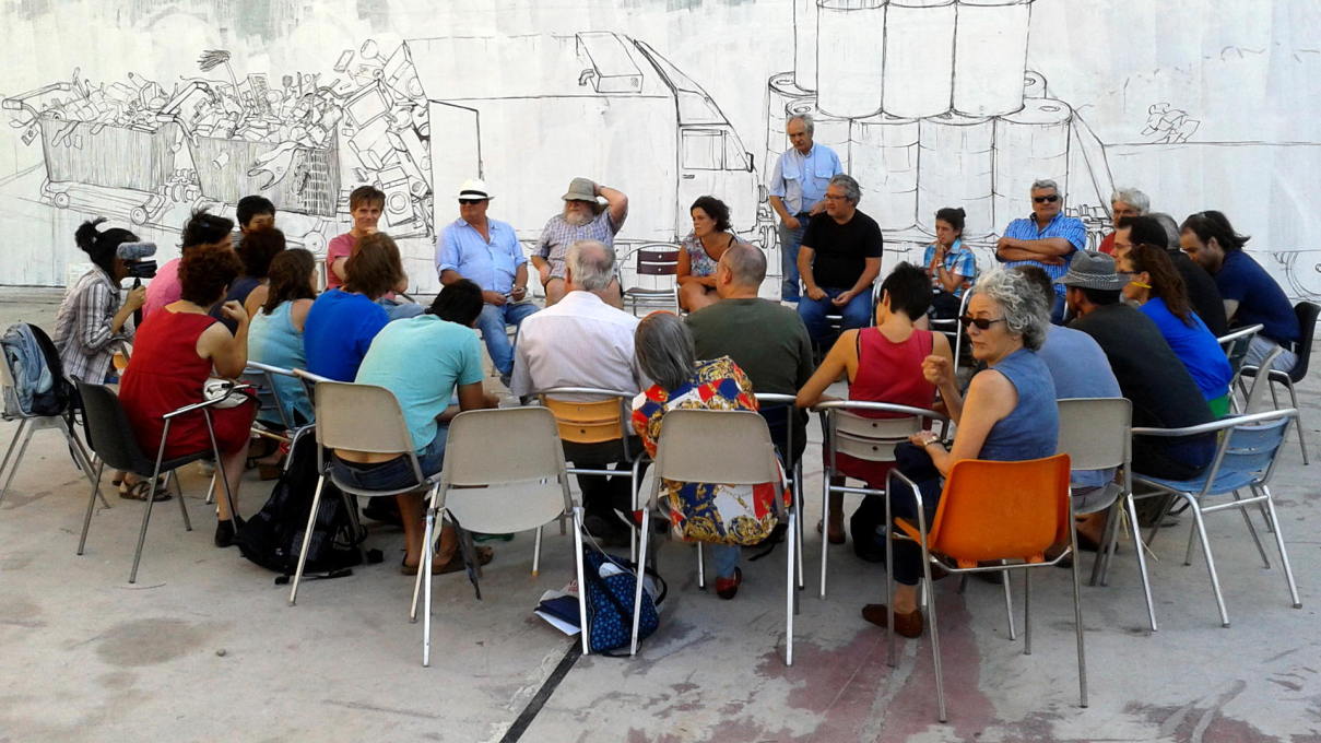 The neighbours living around the Campo de Cebada discuss the Campo in public meetings. (Photo: Campo de Cebada)