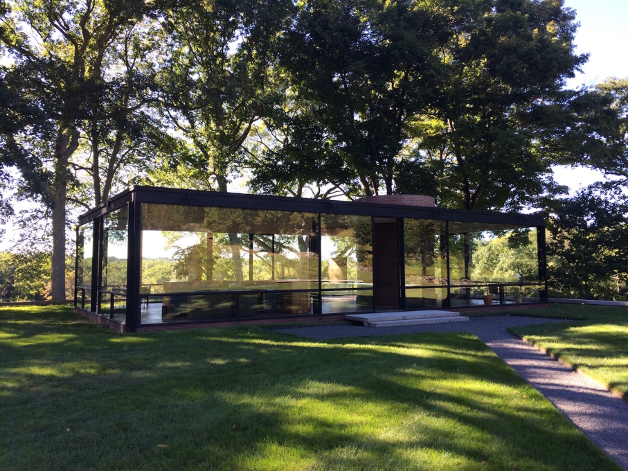 Built in 1949, Philip Johnson's Glass House blurred the boundary between interior and exterior with glass walls, a now familiar trope of SANAA and one used to great effect at Grace Farms. (Photo: David Bench)