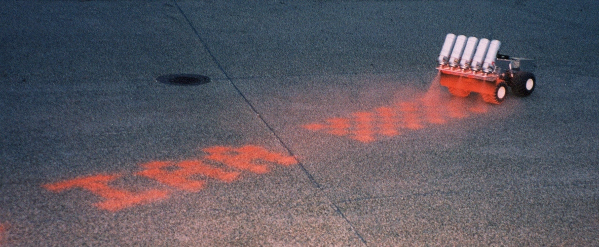 &ldquo;Graffiti Writer&rdquo; is a robot for writing street graffiti, designed by the Institute for Applied Autonomy, USA, 1998. (Photo courtesy Institute for Applied Autonomy)