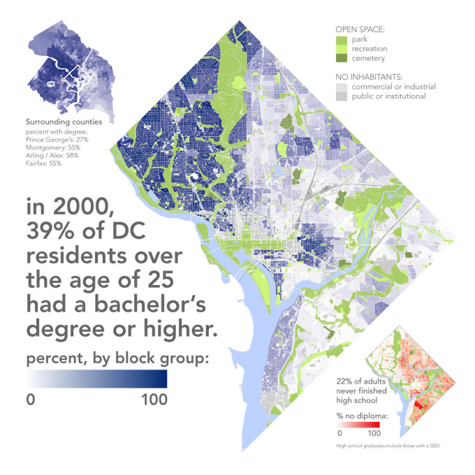 &ldquo;...the key variable is education, not race.&rdquo;&nbsp;(Map: Bill Rankin)