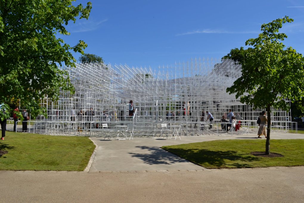 Visitors are engulfed in the airy structure, which plays with inside/outside, one of Fujimoto's interests in his practice.&nbsp;(Photo:&nbsp;Ellie Duffy)