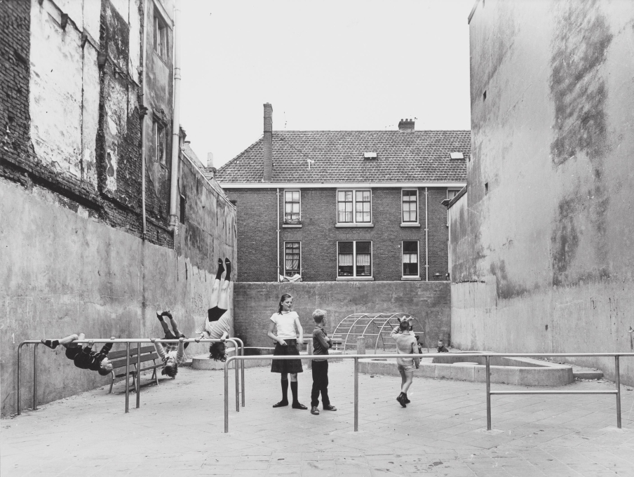 The playground at Laurierstraat, Amsterdam in the 1960s, one of the 700 that Aldo van Eyck designed for the city. (Photo: &copy; Ed Suister, courtesy Amsterdam City Archives)