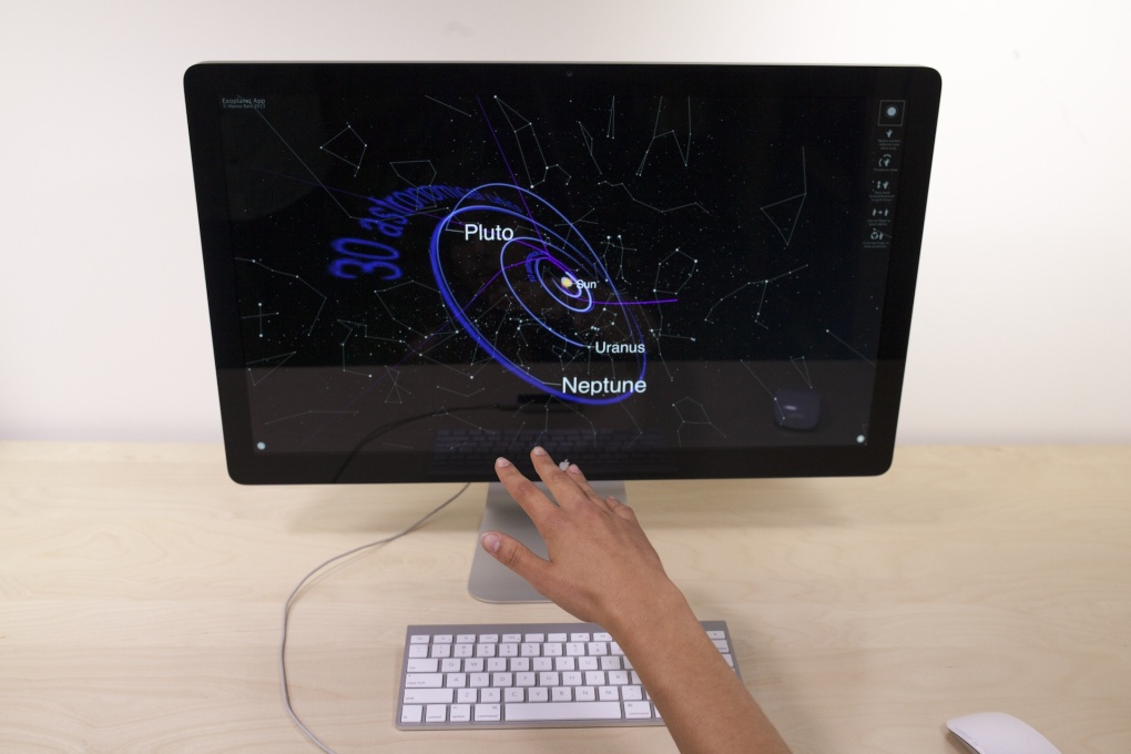 A smaller-scale interface called Leap Motion is a tiny new device that allows users to manipulate any standard computer with hand gestures. (Photo courtesy Leap Motion)