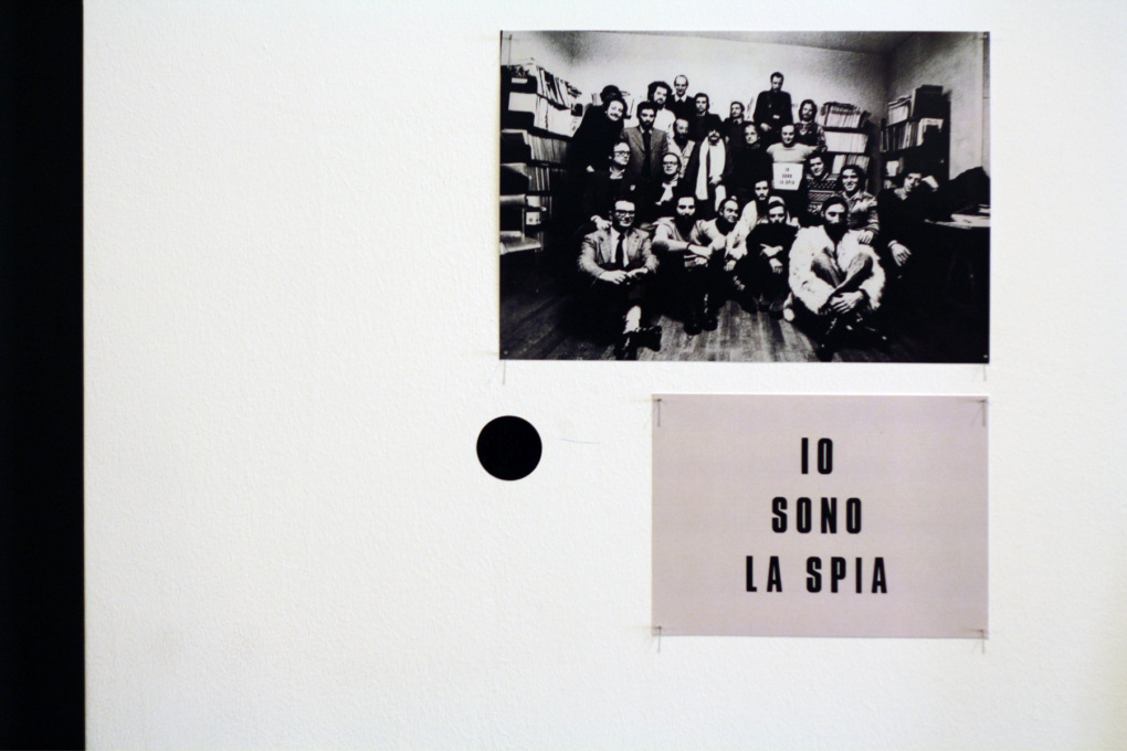 Top: Carlo Bachi (UFO), Group photo of Global Tools foundation at Casabella, 1973; Bottom: Gianni Pettena,&nbsp;Io sono la spia, 1973 (Archive Gianni Pettena). (Photo: Vladislav Shapovalov)