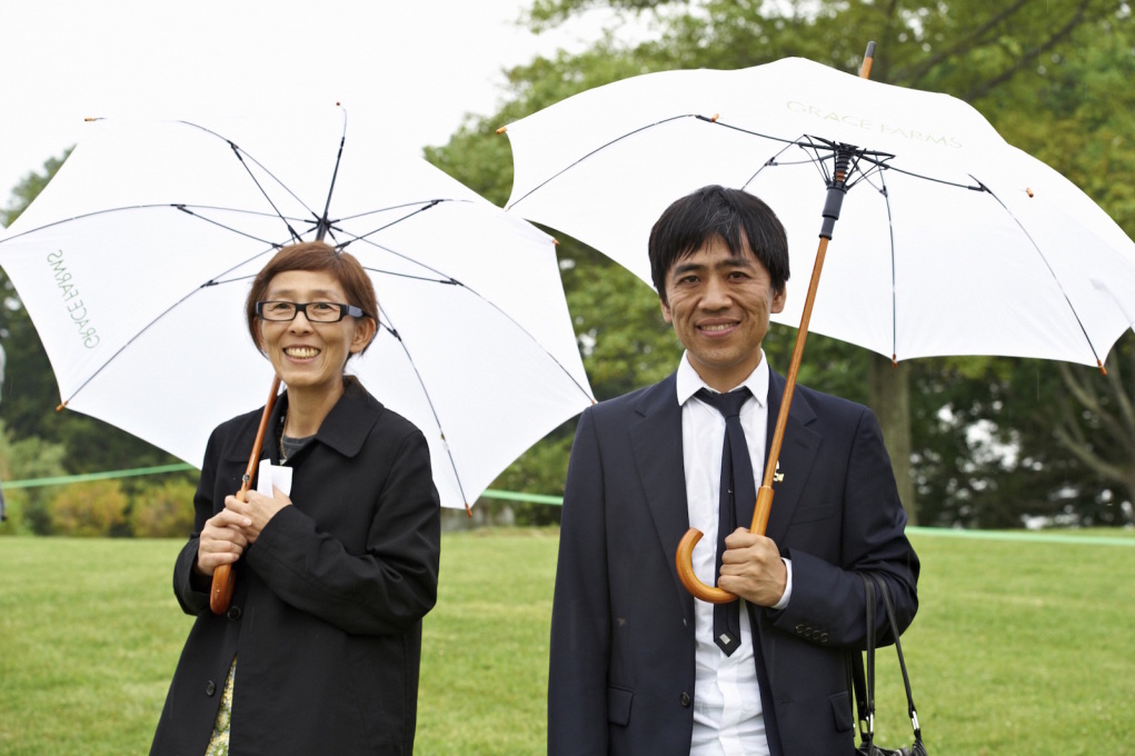 SANNA archiects Kazuyo Sejima and Ryue Nishizawa at Grace Farms ground breaking. (Photo: Lisa Berg)