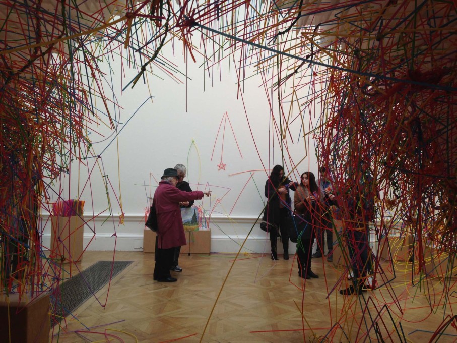 ...which visitors are invited to use to commit acts of architectural intent. Watching people well into adulthood twist, braid and form straws... (Photo: Jessica Bridger)