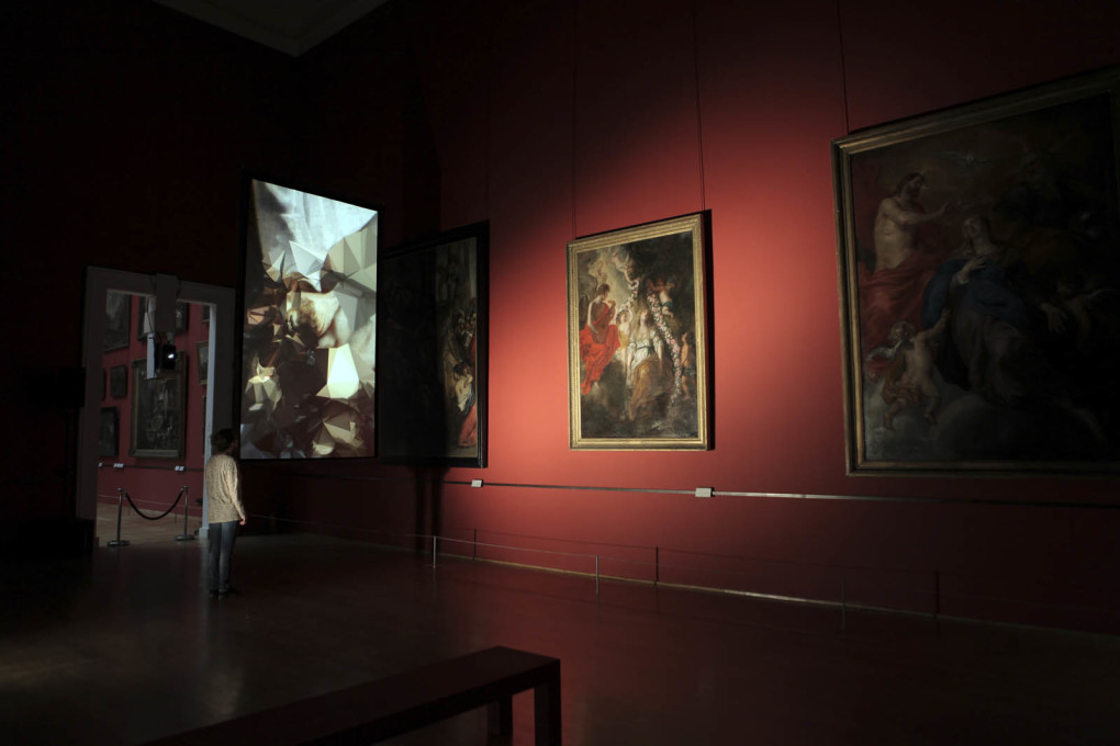 Exhibition view of &ldquo;Strata #4&rdquo;, video-installation commissioned by Palais de Beaux Arts in Lille, 2011.&nbsp;(Image courtesy Quayola)