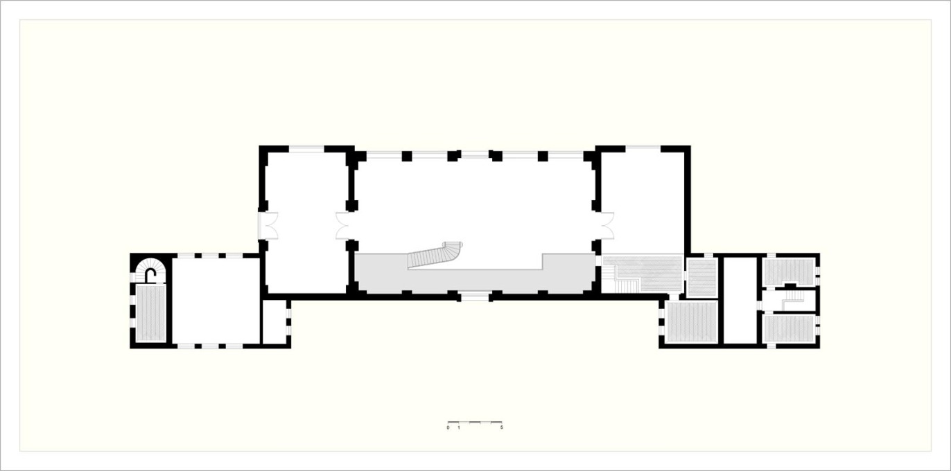 First floor plan, showing the balcony level. (Image: Petra und Paul Kahlfeldt Architekten)