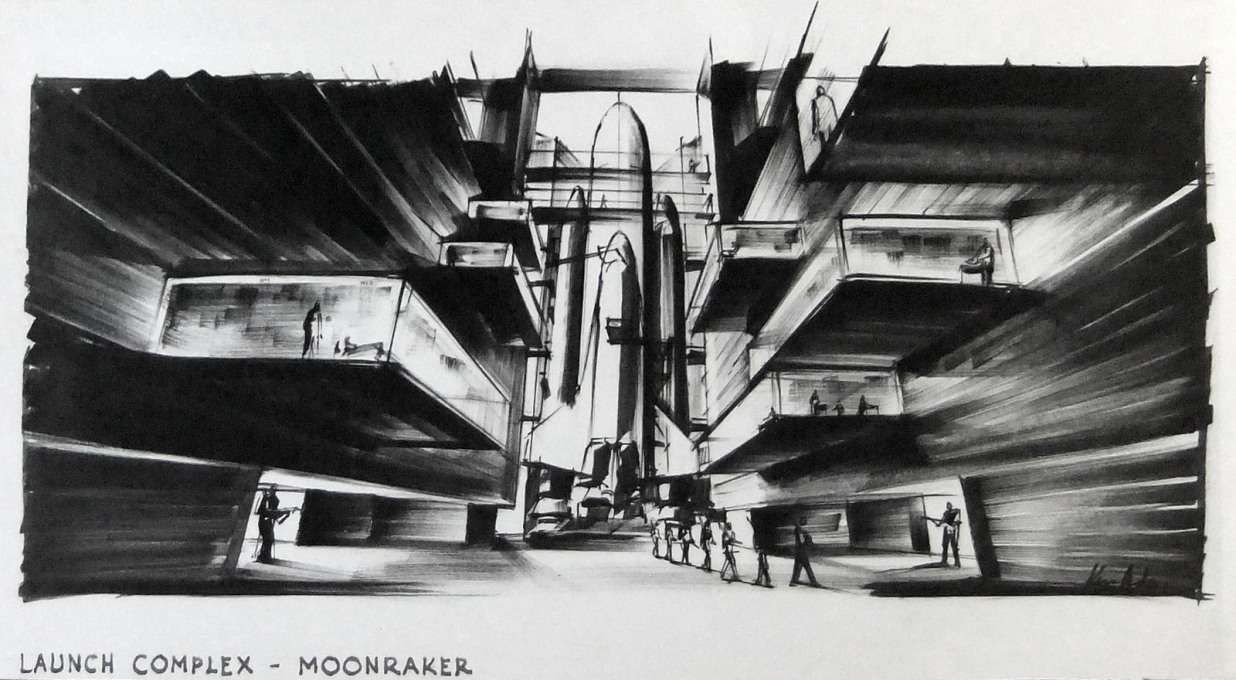 Concept design for &ldquo;Moonraker&rdquo;. (GB/F 1979, directed by Lewis Gilbert; image &copy; Ken Adam Archive/Deutsche Kinemathek)