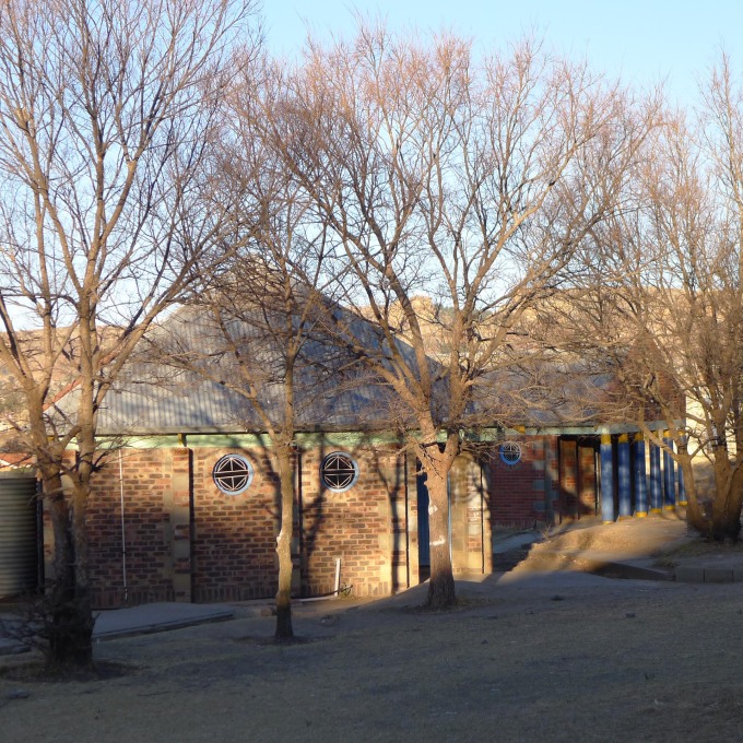 Maseru High School library in 2013. Its proportioning and careful siting was scaled to meet its African context.