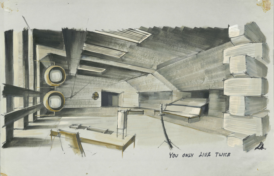 Tiger Tanaka&rsquo;s office, also for &ldquo;You Only Live Twice&rdquo;. (GB/USA 1967, directed by Lewis Gilbert; both images &copy; Ken Adam Archive/Deutsche Kinemathek)