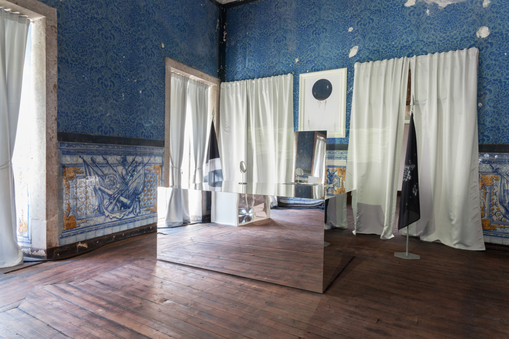 &ldquo;The Reception Room&rdquo; in &ldquo;The Real and Other Fictions&rdquo; where there is an Embassy Residency programme devised by Paulo Moreira and Kiluanji Kia Henda. (Photo: Catarina Botelho)