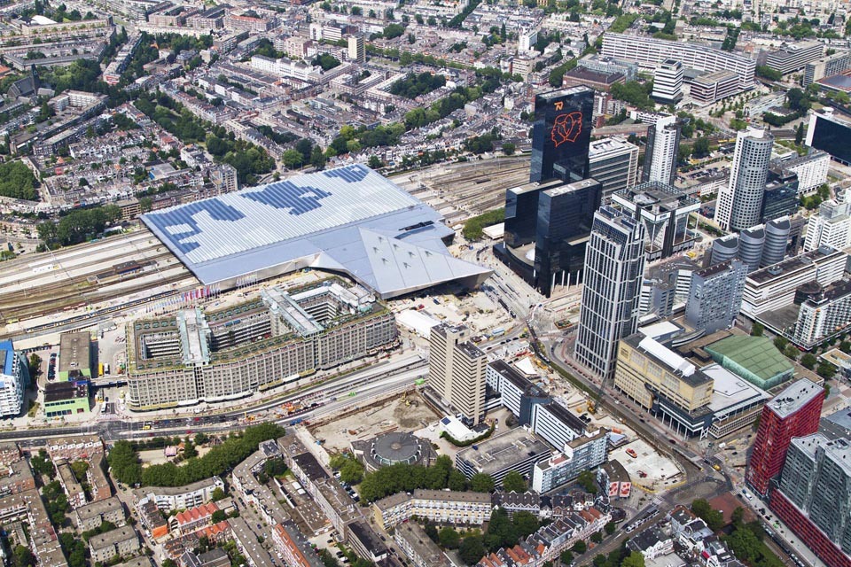 Aerial shot of the Central Station environs, showing the eclectic, non-historic, nature of the site. Photo: Skeyes