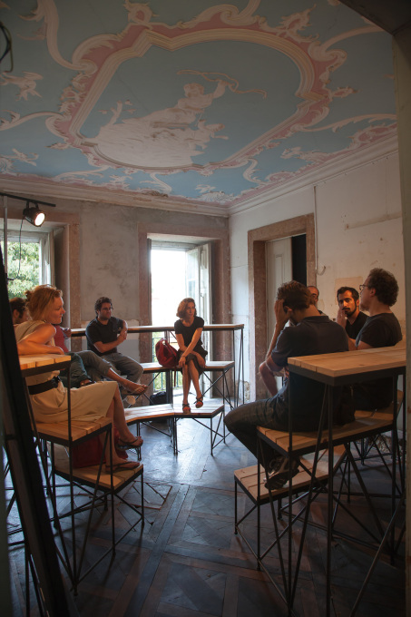 Talking shop. &ldquo;The Meeting Room&rdquo; in &ldquo;The Real and Other Fictions&rdquo;. (Photo: Luke Hayes)