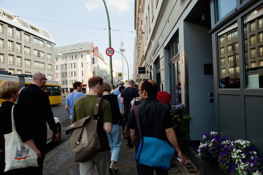 Architect Arno Brandlhuber took festival-goers on a walk around the gaps and spaces in between buildings in Mitte &ndash; what he calls&nbsp;&ldquo;Option Lots&rdquo;... (Photo &copy;&nbsp;Viviana Abelson)