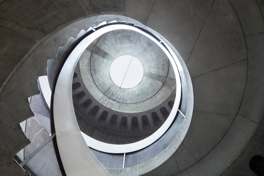 &ldquo;a well penetrated with light&rdquo;: the stairway leading from the street-level entrance to the main exhibition space.