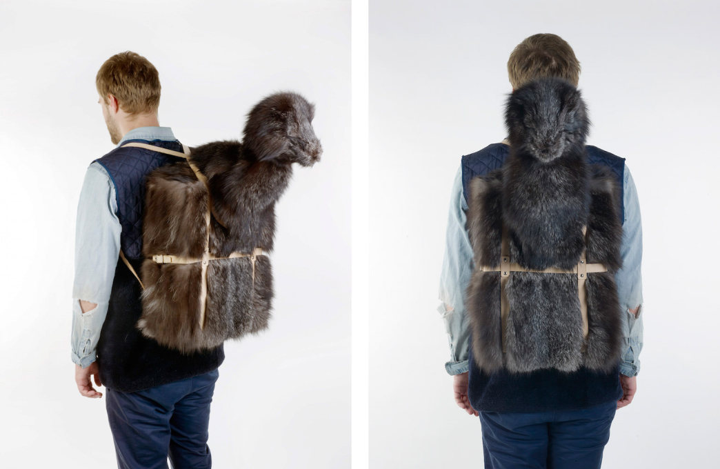 This backpack hunting trophy conveniently doubles as a way of attracting other animals to the wearer.&nbsp;(Photos: &copy;ECAL/Julien Chavaillaz)