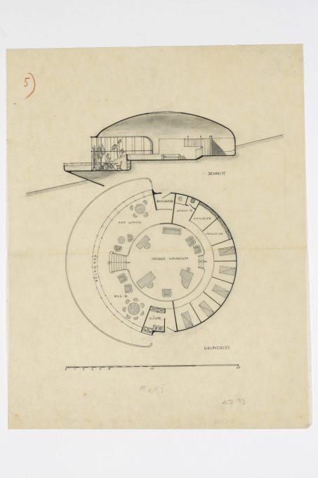 House on the Hill, 1927. Ink, pencil on tracing paper. (Attributed to Heinz Rasch &copy; Deutsches Architekturmuseum, Frankfurt am Main)